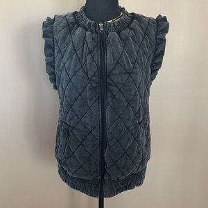 Katydid Womens Quilted Vest - Charcoal L NWT